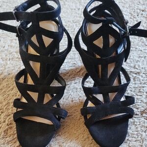 Gianni Bini Black Strappy Heels